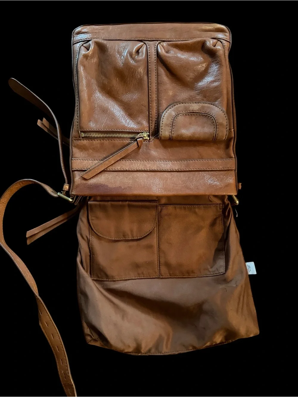 C&C California Tan Leather Crossbody Bag